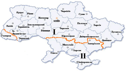 Карта температурних зон України Температурні зони України